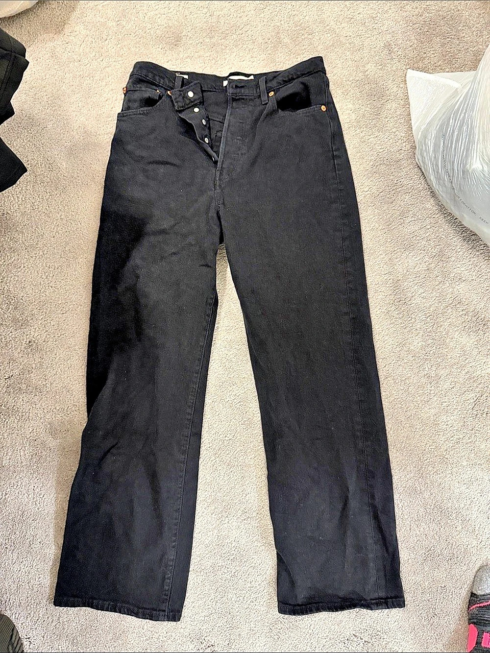 Levi’s Straight Ankle Straight Leg Jeans in Black Waist 28